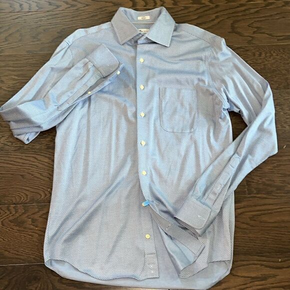 Peter Millar Men’s Soft Cotton Long Sleeve polka dot diamond Button Down Shirt-L - Picture 3 of 4
